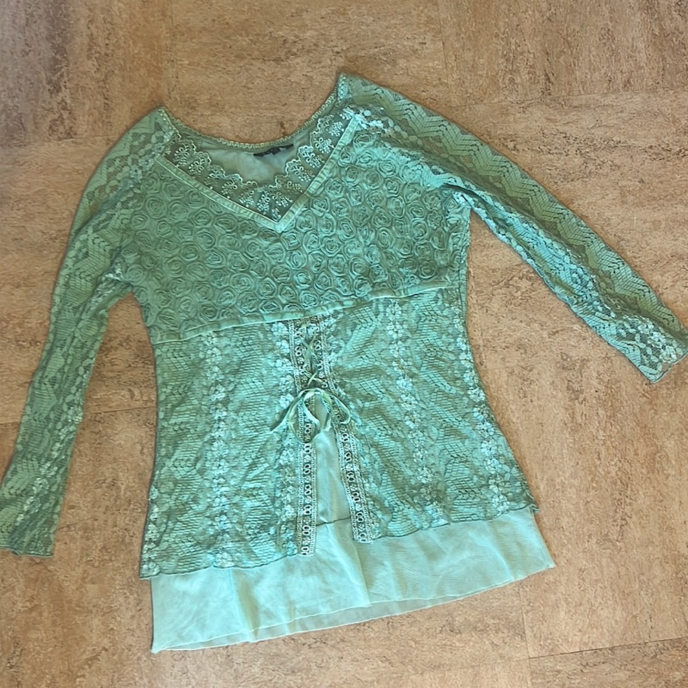Panitti Green Y2K fairycore top